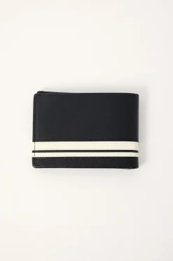 White Lines Leather Wallet Black