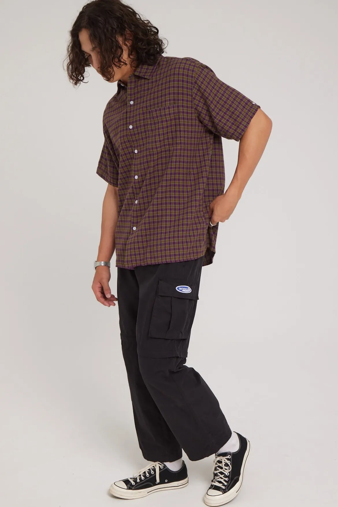 Why Wait Zip Off Cargo Pant Washed Black