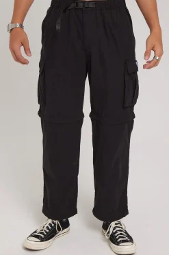 Why Wait Zip Off Cargo Pant Washed Black