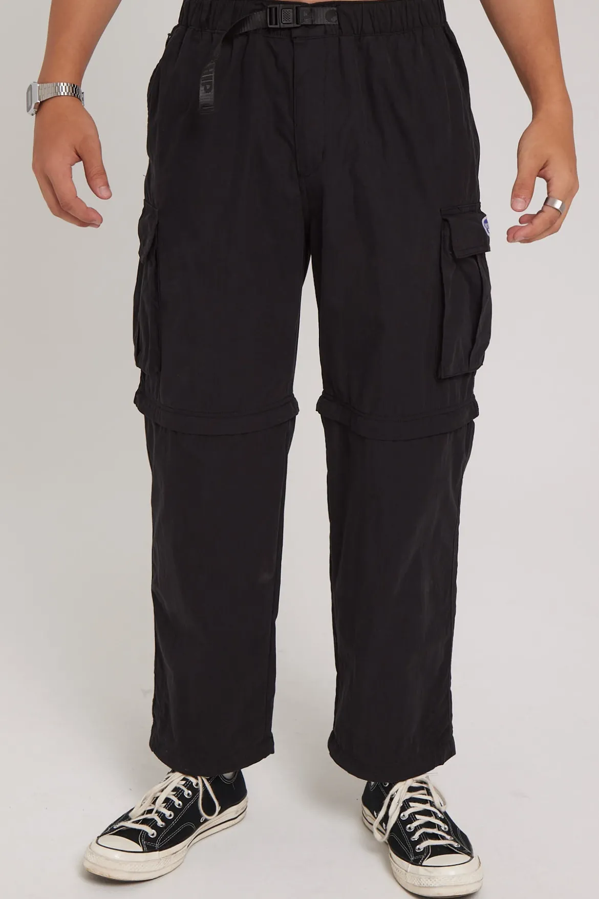 Why Wait Zip Off Cargo Pant Washed Black