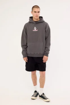 Wildflower Boxy Hoodie Washed Black