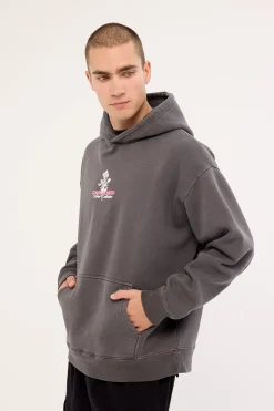 Wildflower Boxy Hoodie Washed Black