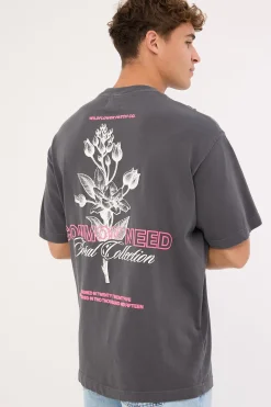 Wildflower Heavyweight Boxy Tee Washed Black