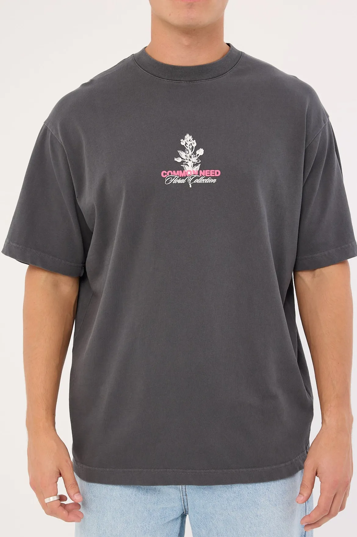Wildflower Heavyweight Boxy Tee Washed Black