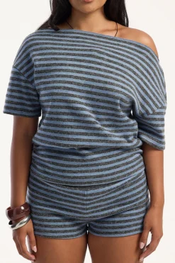 Wildlands Tee Grey Blue Stripe