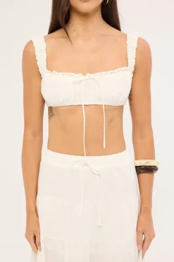 Winona Broderie Bralette White