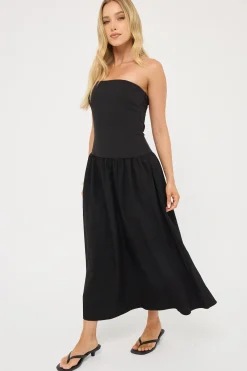 Winslet Strapless Midi Dress Black