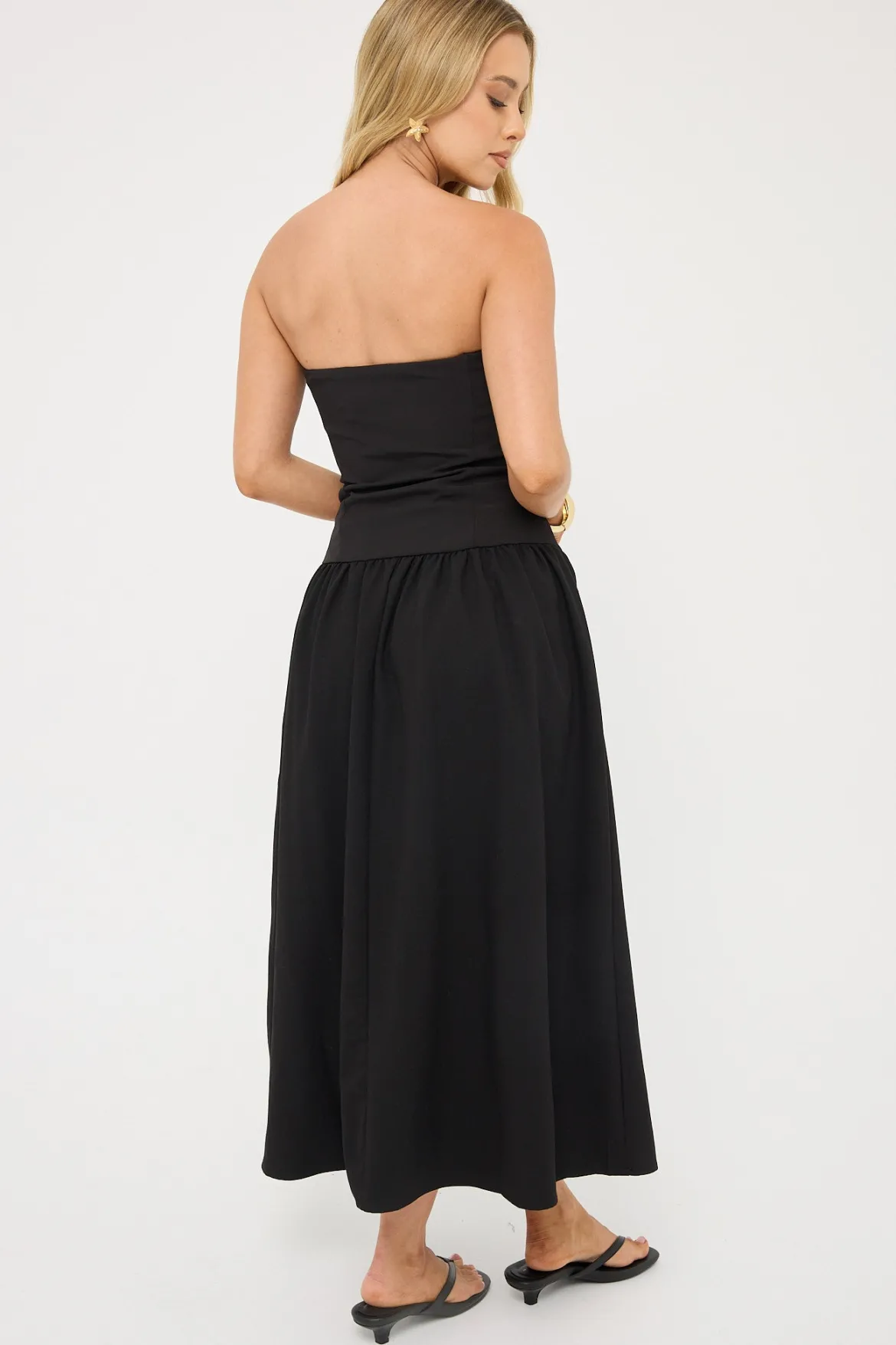 Winslet Strapless Midi Dress Black