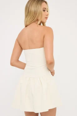 Winslet Strapless Mini Dress Cream