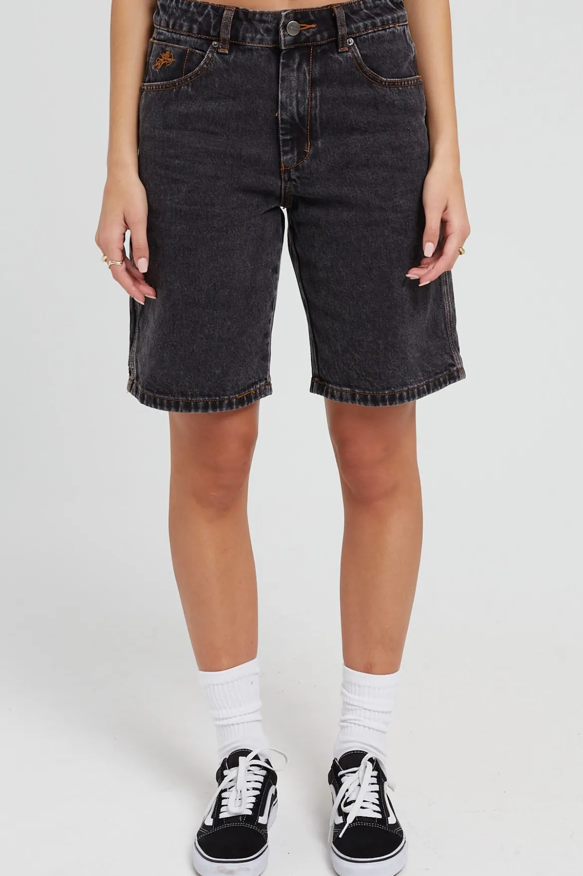 Worship Carpenter Denim Short Black Rinse