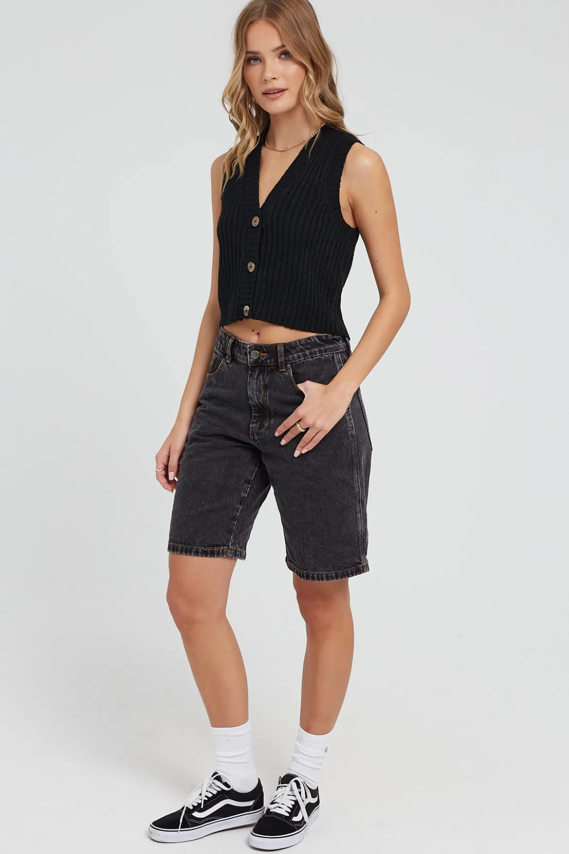 Worship Carpenter Denim Short Black Rinse