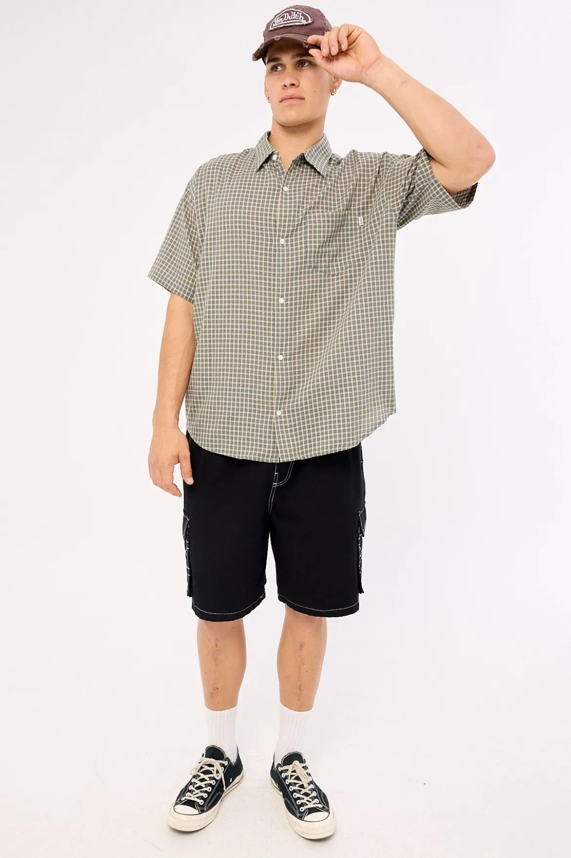 X Contrast Cargo Short Black