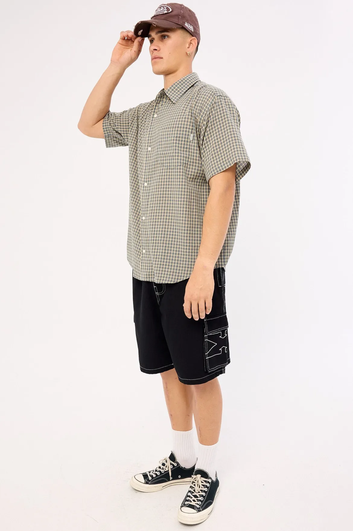 X Contrast Cargo Short Black