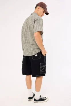 X Contrast Cargo Short Black