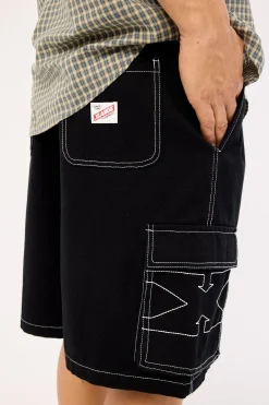X Contrast Cargo Short Black