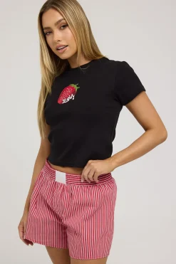 X-girl Strawberry Rib Tee Black