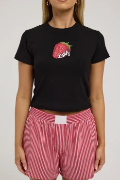 X-girl Strawberry Rib Tee Black