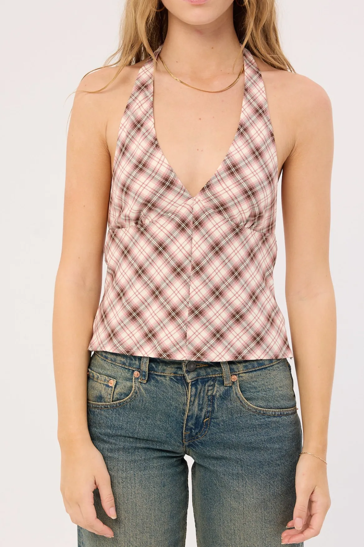 Yakti Top Pink Check