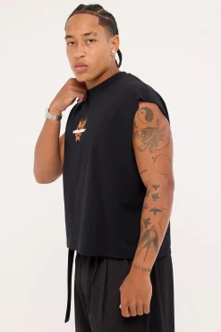 Yasha Cropped Muscle Tank Black