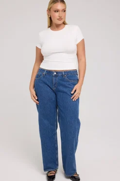 Y2K Low Baggy Jean Famous Blue