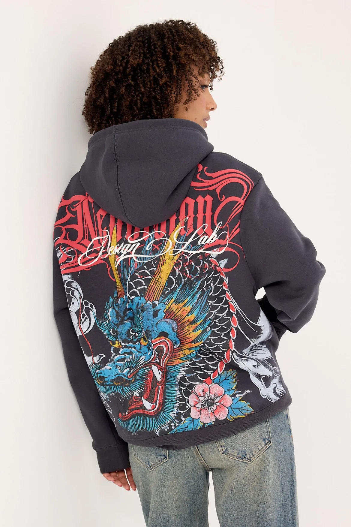 Yokai Relaxed Hoodie Washed Black