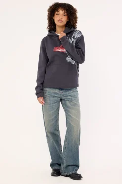 Yokai Relaxed Hoodie Washed Black
