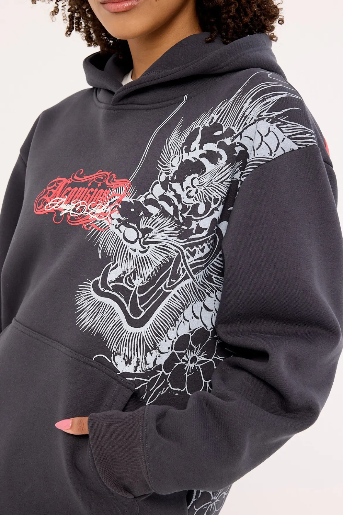 Yokai Relaxed Hoodie Washed Black