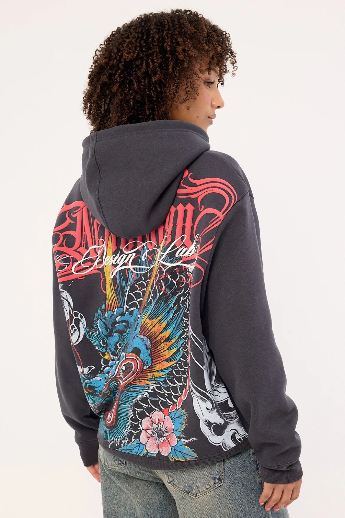 Yokai Relaxed Hoodie Washed Black