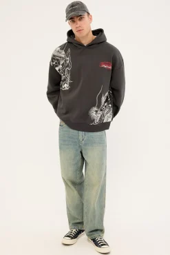 Yokai Street Hoodie Ash Black