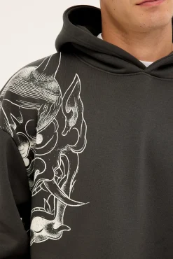 Yokai Street Hoodie Ash Black