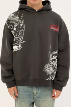 Yokai Street Hoodie Ash Black