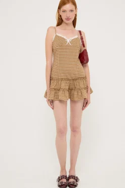 Yves Mini Dress Chocolate Check