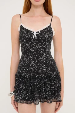 Yves Mini Dress Onyx Polka