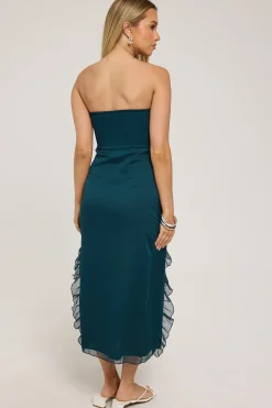 Zarlie Ruffle Maxi Dress Emerald Green