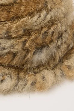 Zaza Faux Fur Hat Brown Multi
