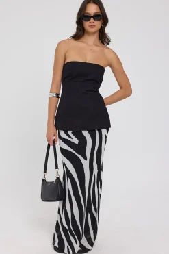 Zebby Chiffon Maxi Skirt Zebra