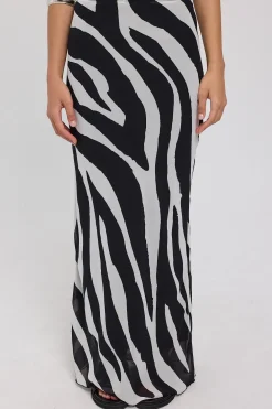 Zebby Chiffon Maxi Skirt Zebra