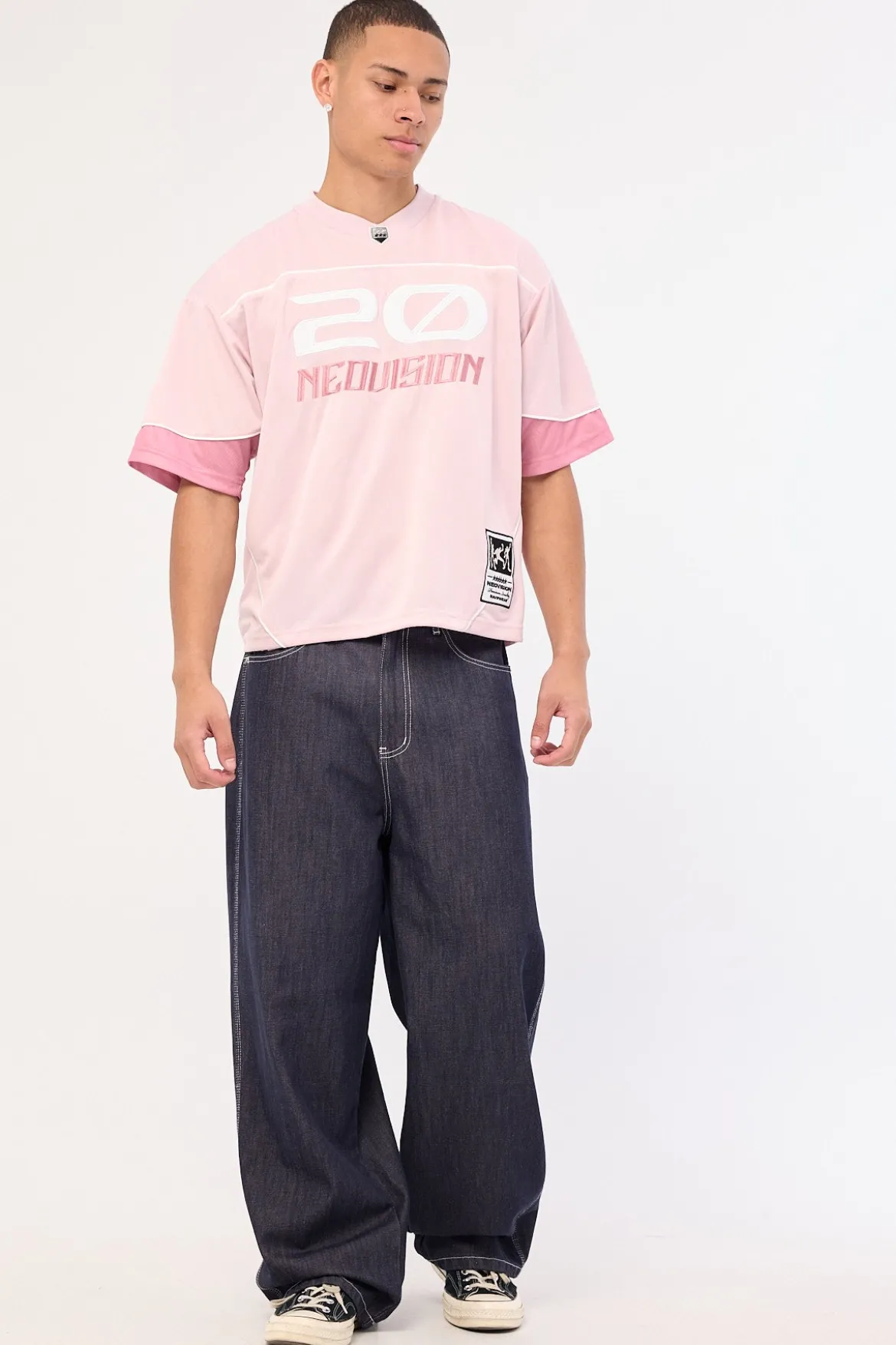Zenthra Cropped V Neck Jersey Mauve Pink