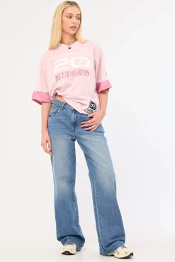 Zenthra Cropped V Neck Jersey Mauve Pink