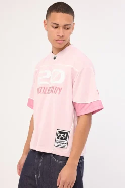 Zenthra Cropped V Neck Jersey Mauve Pink