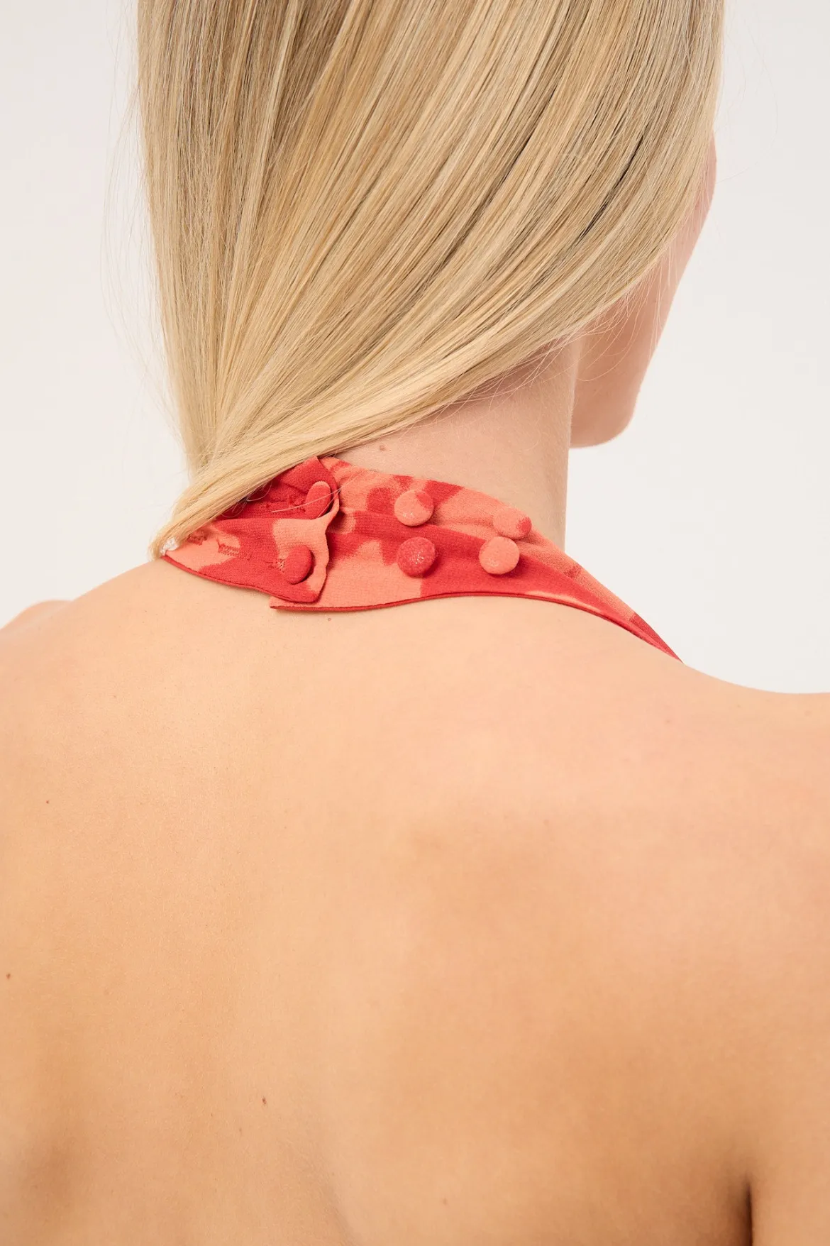 Zinna Halter Top Red Print