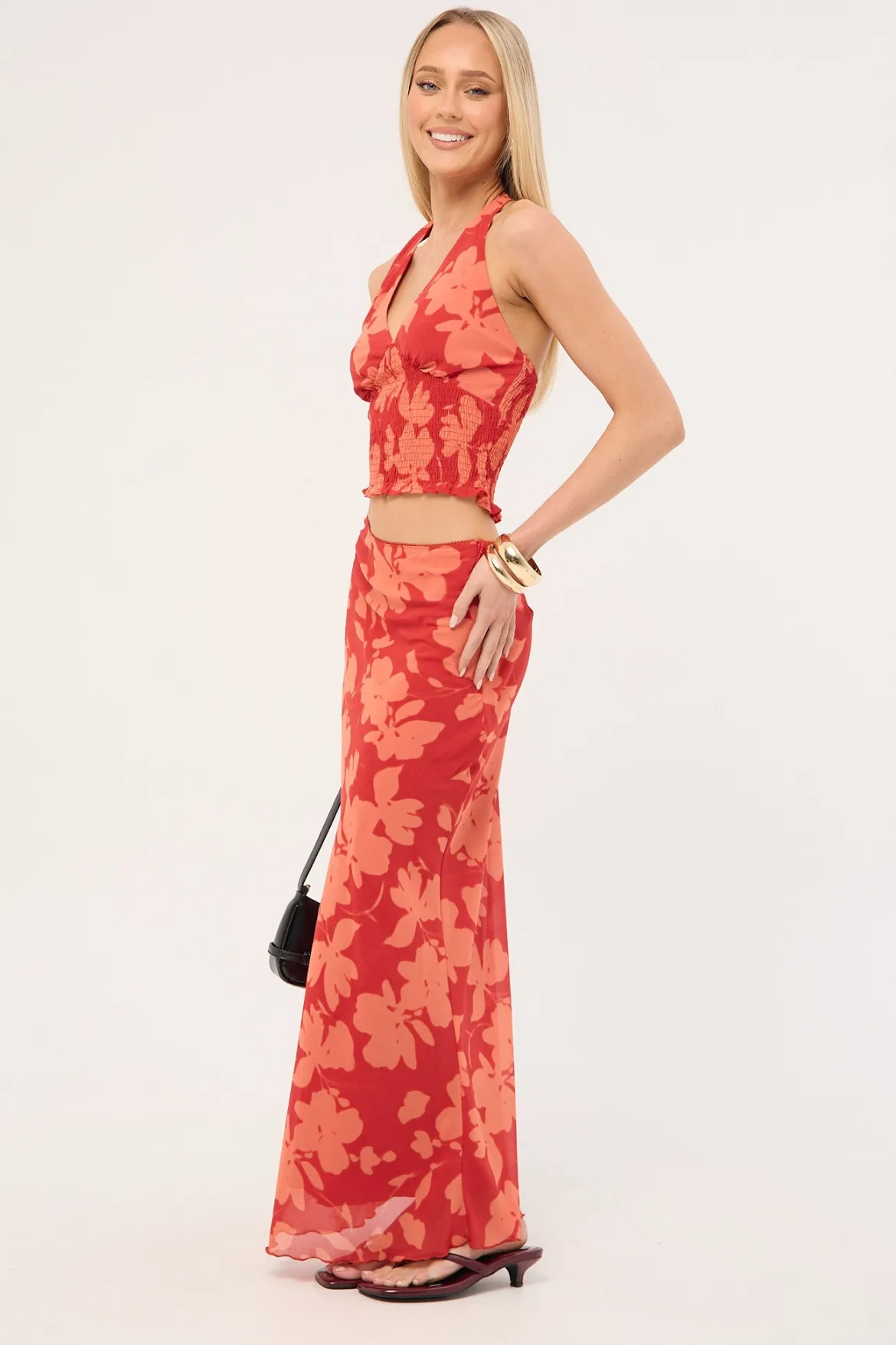 Zinna Maxi Skirt Red Print