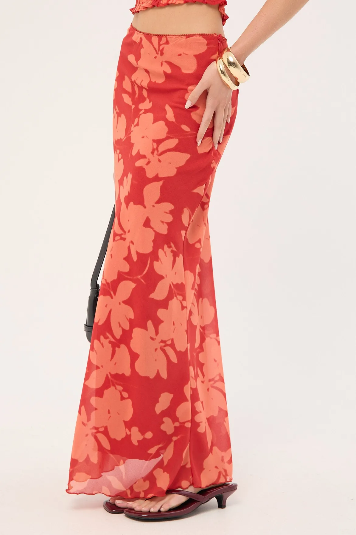 Zinna Maxi Skirt Red Print
