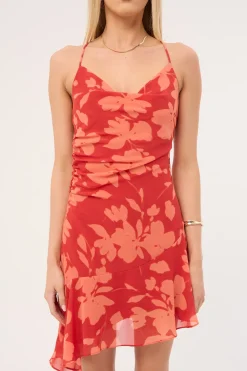 Zinna Mini Dress Red Print