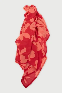 Zinna Scarf Red Print