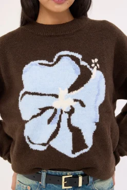 Zinnia Intarsia Knit Jumper Brown