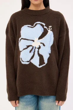 Zinnia Intarsia Knit Jumper Brown