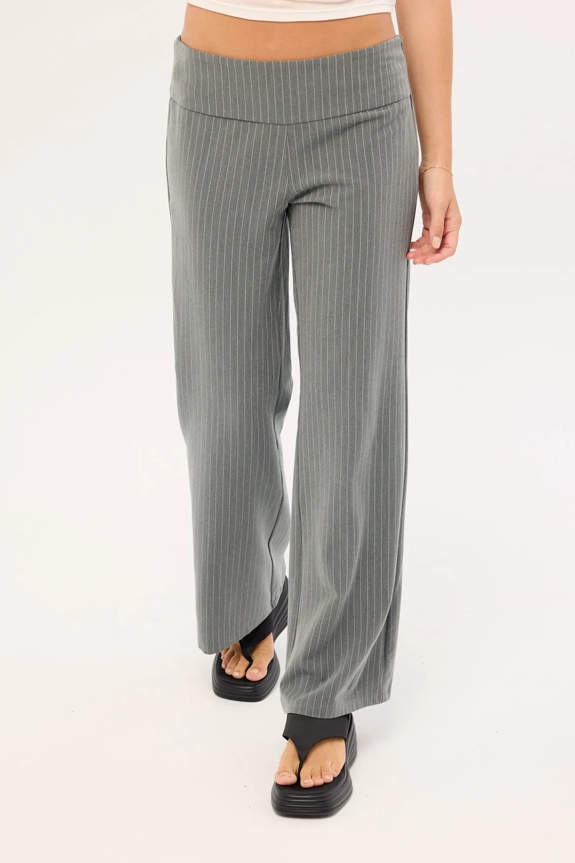 Zolena Trouser Tailoring Pinstripe Grey