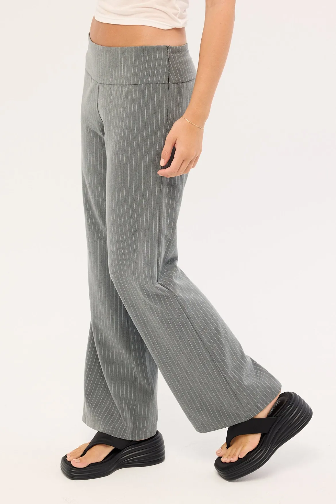 Zolena Trouser Tailoring Pinstripe Grey