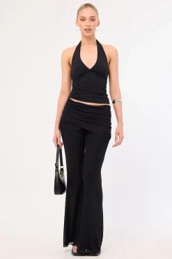 Zuri Mesh Flare Pant Black